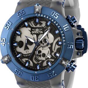 Invicta Men 50mm Subaqua Noma III Quartz Chronograph SKULL DIAL Blue/Black Watch